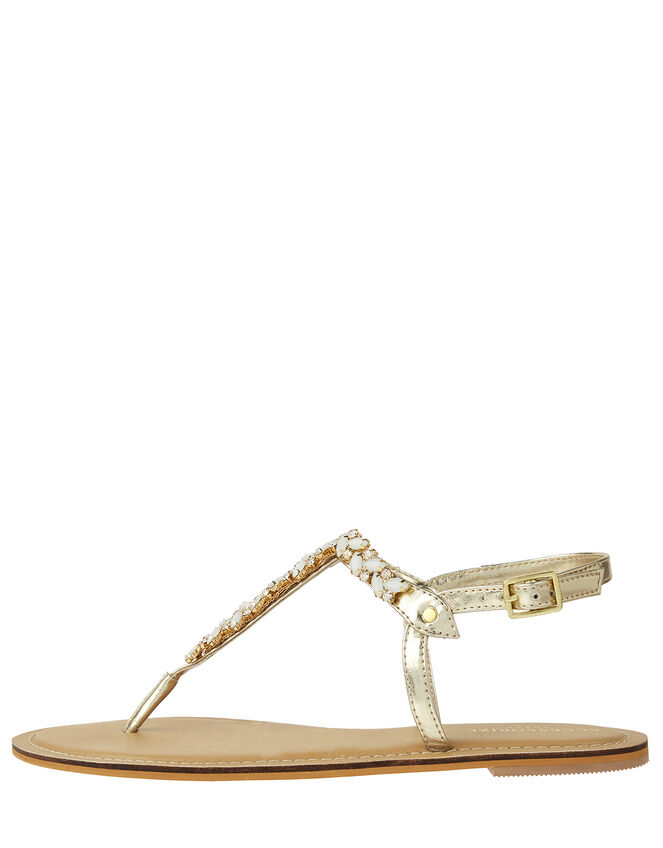 Penny Gem and Diamante Sandals, Cream (PEARL), large