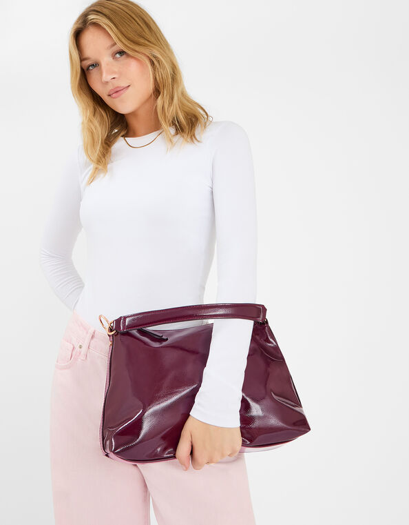 Slouchy Patent Handbag, , large