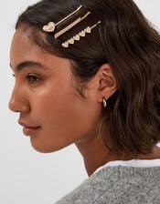 3-Pack Checkered Heart Hair Slides, , large