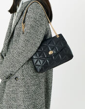 Eva Quilted Shoulder Bag, Black (BLACK), large