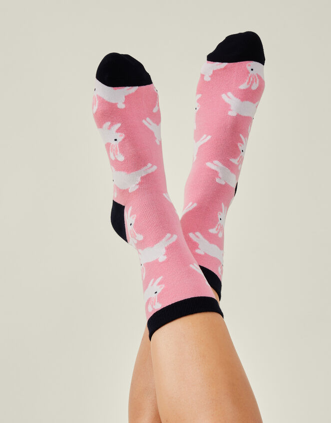 Bunny Print Socks, , large