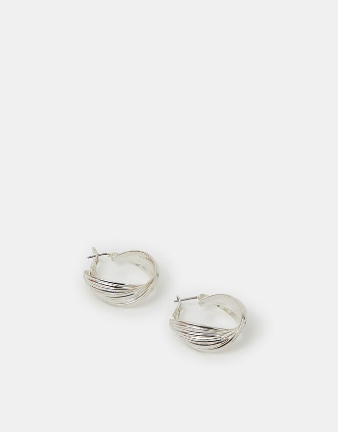 Twisted Ridge Hoop Earrings, , large