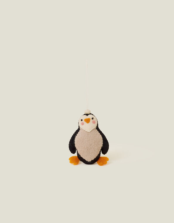 Embellished Penguin Wool Hanging Decoration, , large