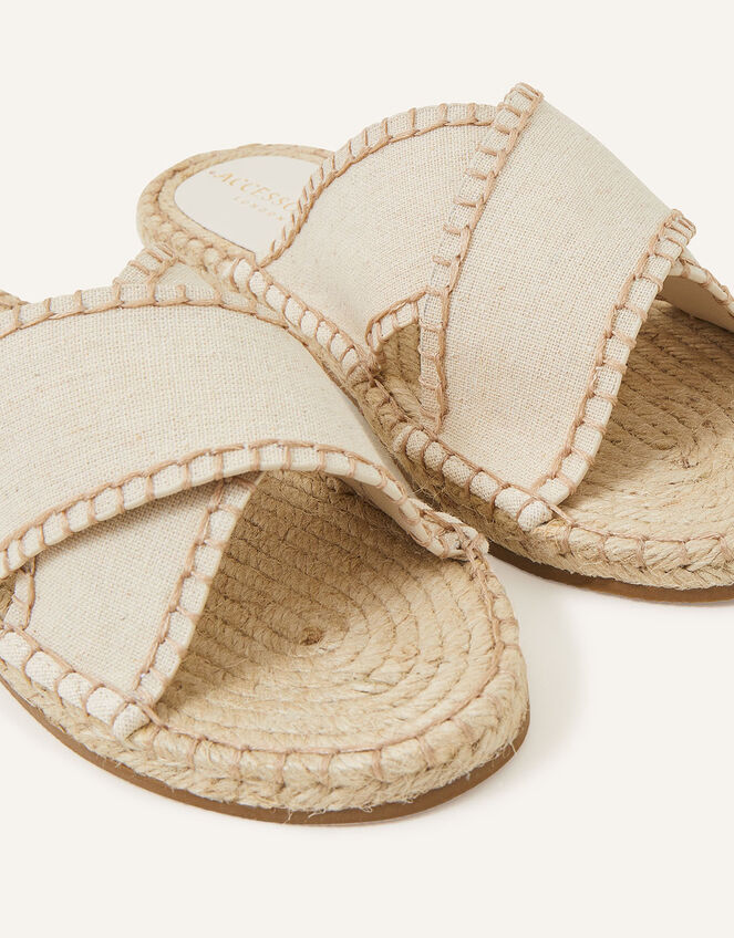 Crossover Strap Espadrille Sandals, Natural (NATURAL), large
