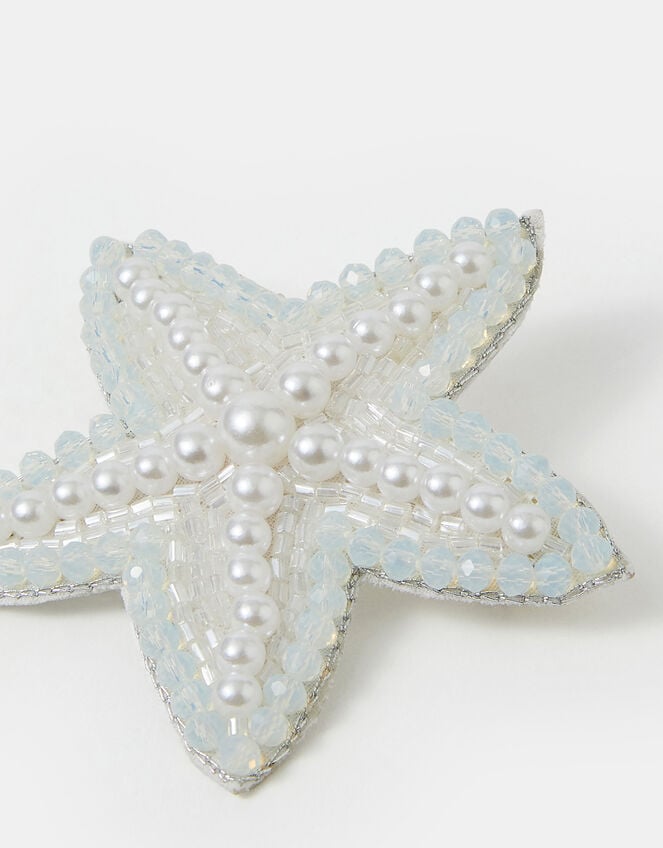Beaded Starfish Barrette Hair Clip, , large
