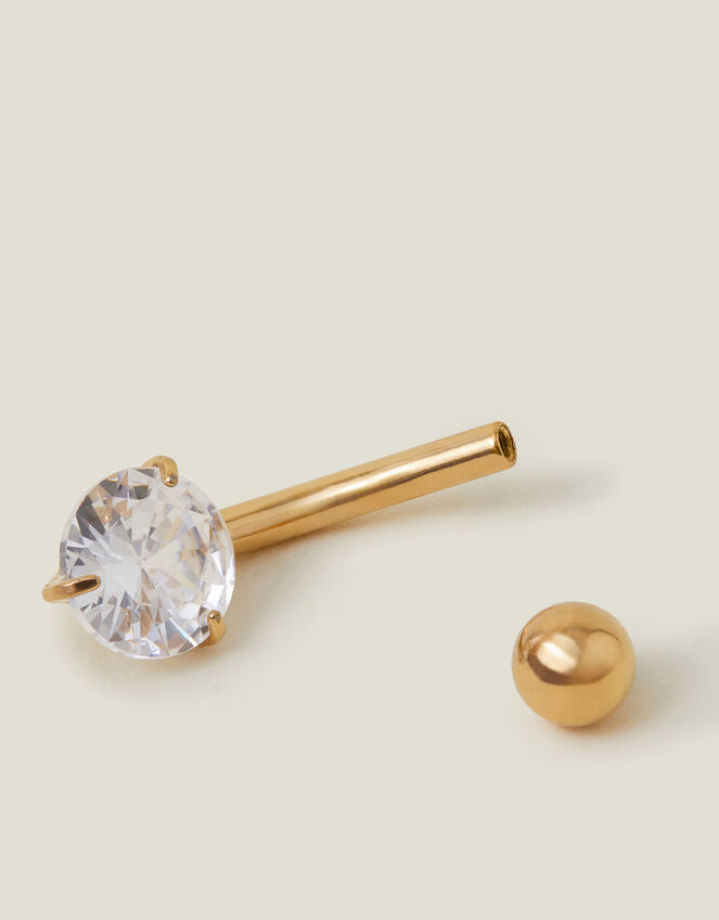 14ct Gold-Plated Surgical Steel Belly Bar, , large