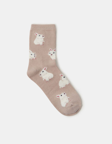 Bunny Print Socks, , large