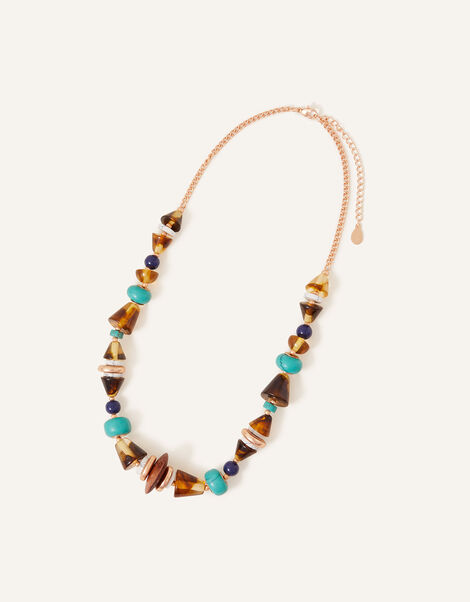 Eclectic Mixed Shape Beaded Necklace, , large