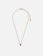 14ct Gold-Plated Birthstone Flower Pendant Necklace, Gold (GOLD), large