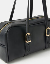 Buckle Strap Bowler Bag, Black (BLACK), large