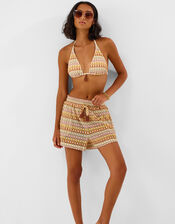 Crochet Tassel Triangle Bikini Top, Multi (MULTI), large