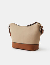 Two Tone Canvas Crossbody Bag, , large