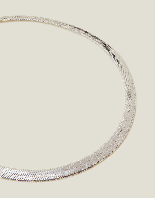 Sterling Silver-Plated Omega Chain Bracelet, , large