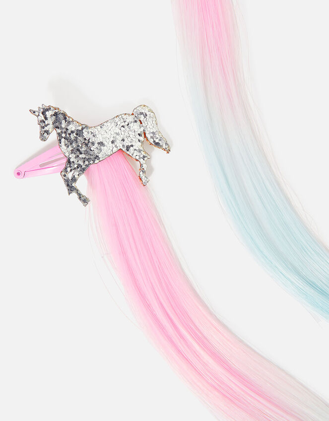 Girls Unicorn Fake Hair Extensions Set of Two | Girls hair clips |  Accessorize Global