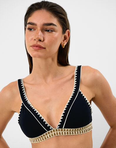 Glitter Band Bikini Top, Black (BLACK), large