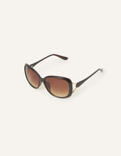 Metal Detail Wrap Sunglasses, , large