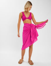 Check Tassel Sarong, , large