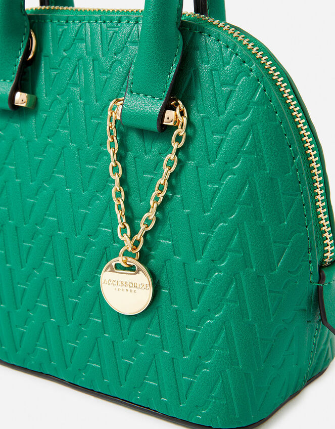 A Logo Monogram Handheld Bag, Green (GREEN), large