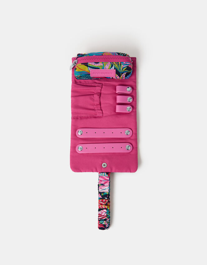 Tropical Print Jewellery Roll, , large