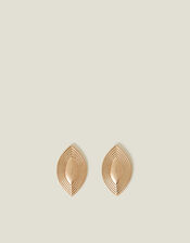 Ribbed Diamond Stud Earrings, Gold (GOLD), large