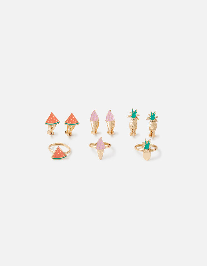 Fruit Clipon Earring and Ring Set Girls matching sets Accessorize UK