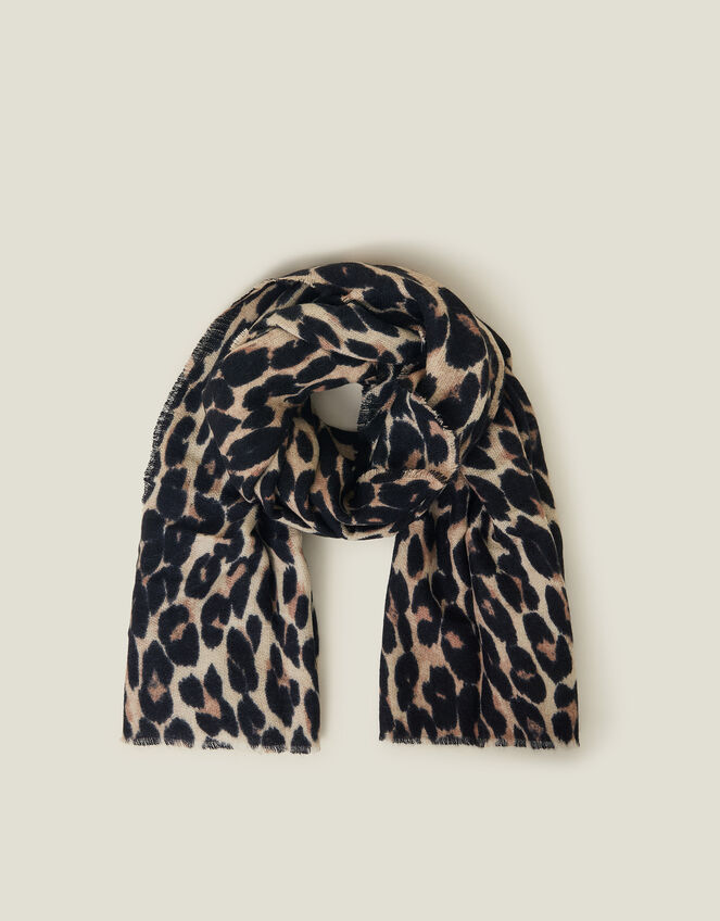Leopard Print Blanket Scarf, , large