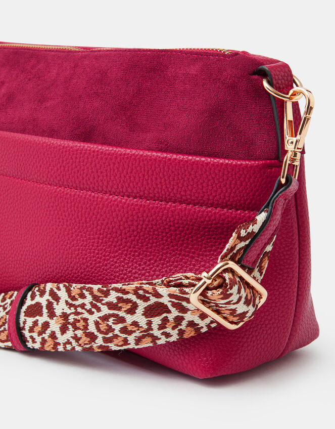 Cristina Leopard Print Strap Crossbody Bag, Red (RED), large