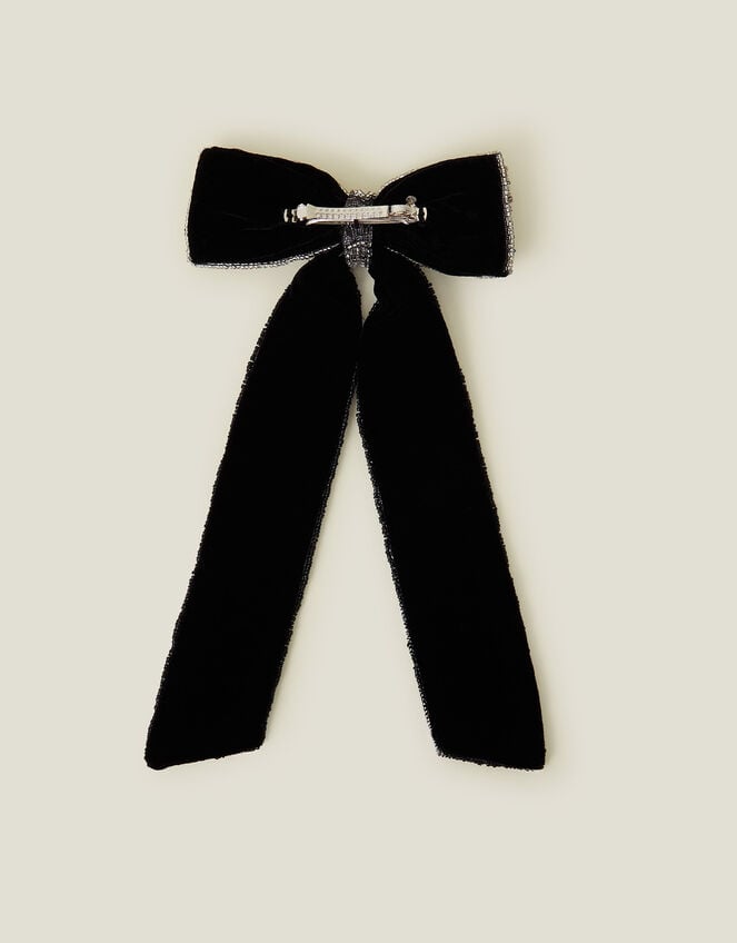 Diamante Star Bow Hair Clip, , large