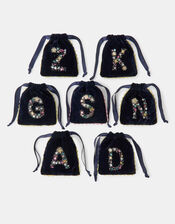 Initial Velvet Drawstring Pouch, Multi (MULTI), large