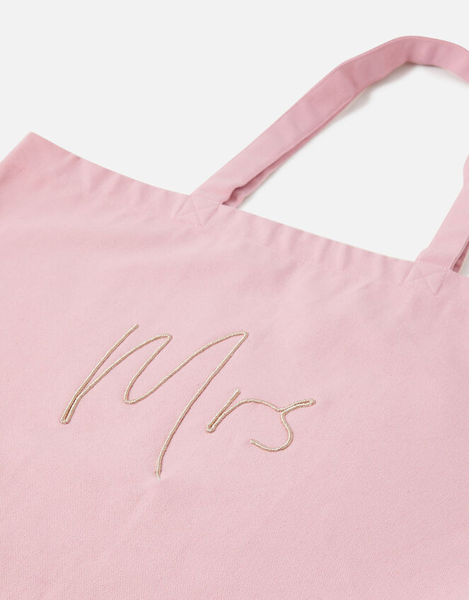 Mrs Embroidered Shopper Bag, , large