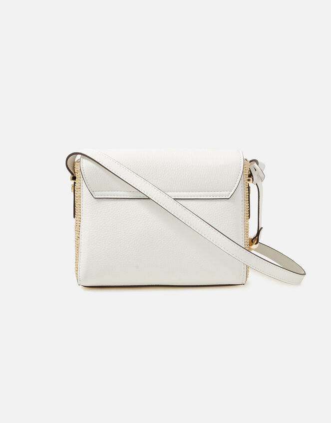 Vanessa Raffia Cross-Body Bag, White (WHITE), large