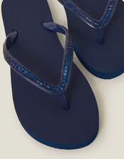 Gemstone Flip Flops, Blue (NAVY), large