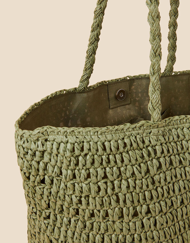 Large Raffia Shopper Bag, , large