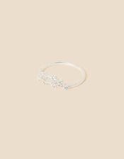 Recycled Sterling Silver Sparkly Constellation Capricorn Ring, White (ST CRYSTAL), large