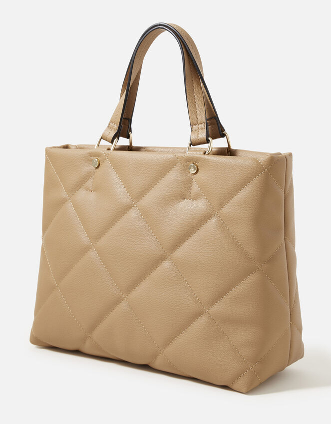 Kayleigh Quilted Handheld Bag , Camel (CAMEL), large