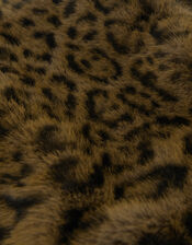 Leopard Faux Fur Tote Bag, , large