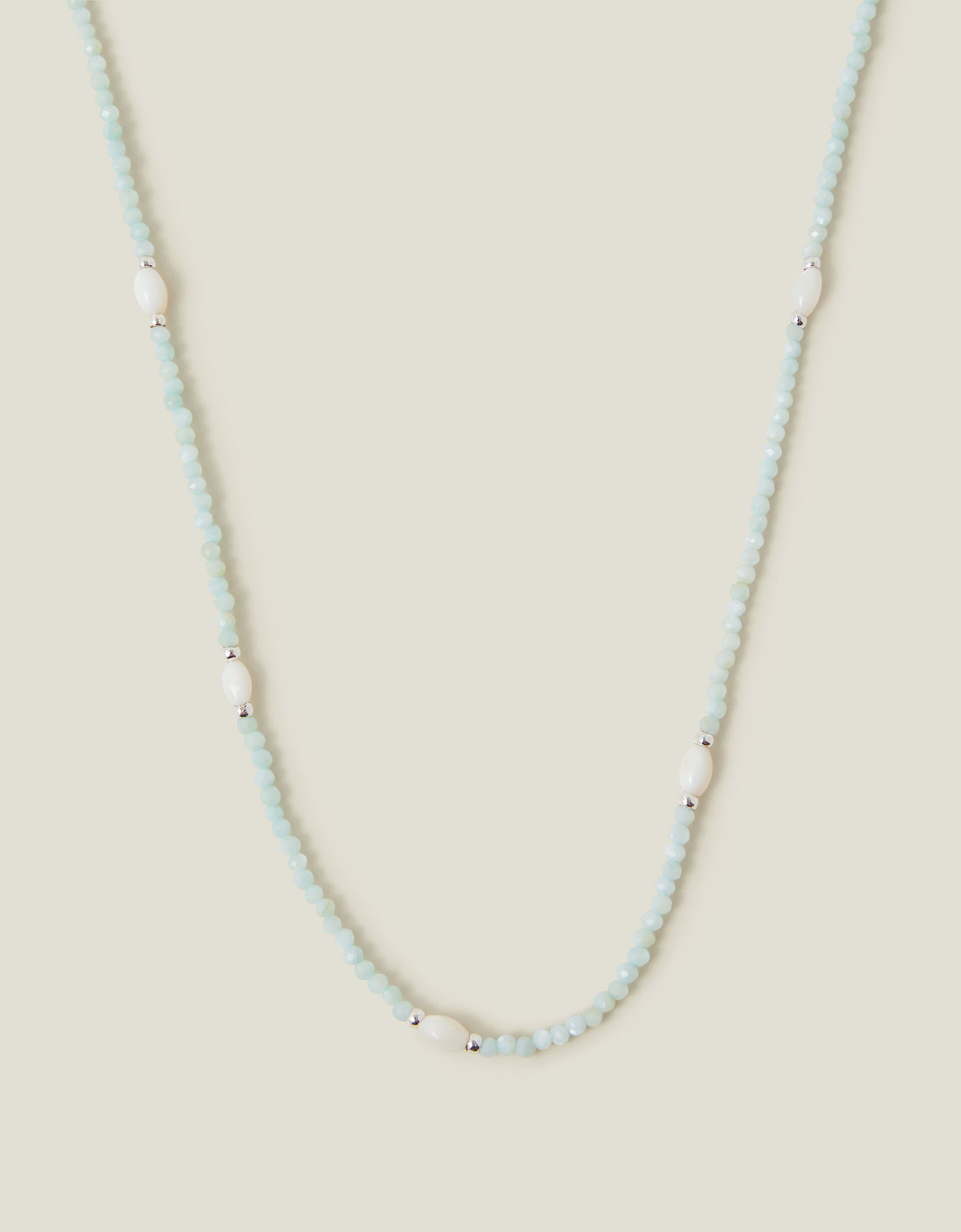 Sterling Silver Plated Mother of Pearl Necklace Sterling Silver Accessorize Global