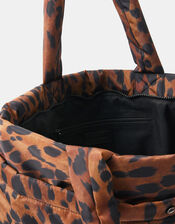 Animal Print Quilted Shopper Bag, , large