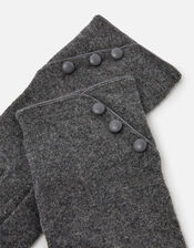 Button Detail Wool Gloves, Grey (GREY), large