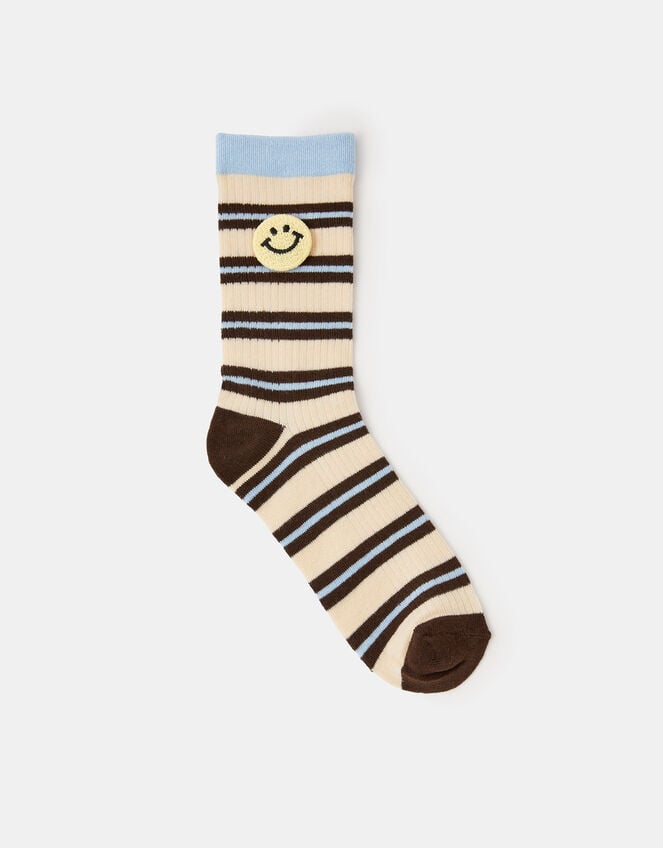 Smile Face Stripe Socks, , large