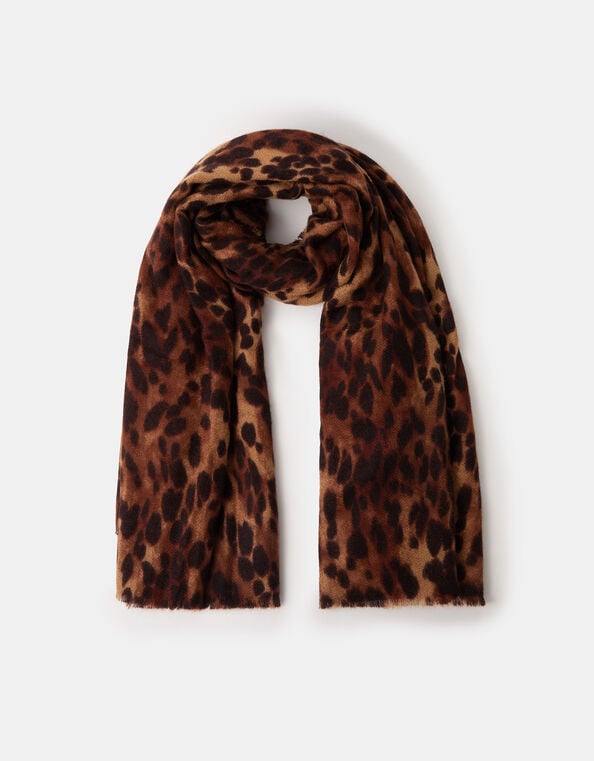 Leopard Print Blanket Scarf, , large