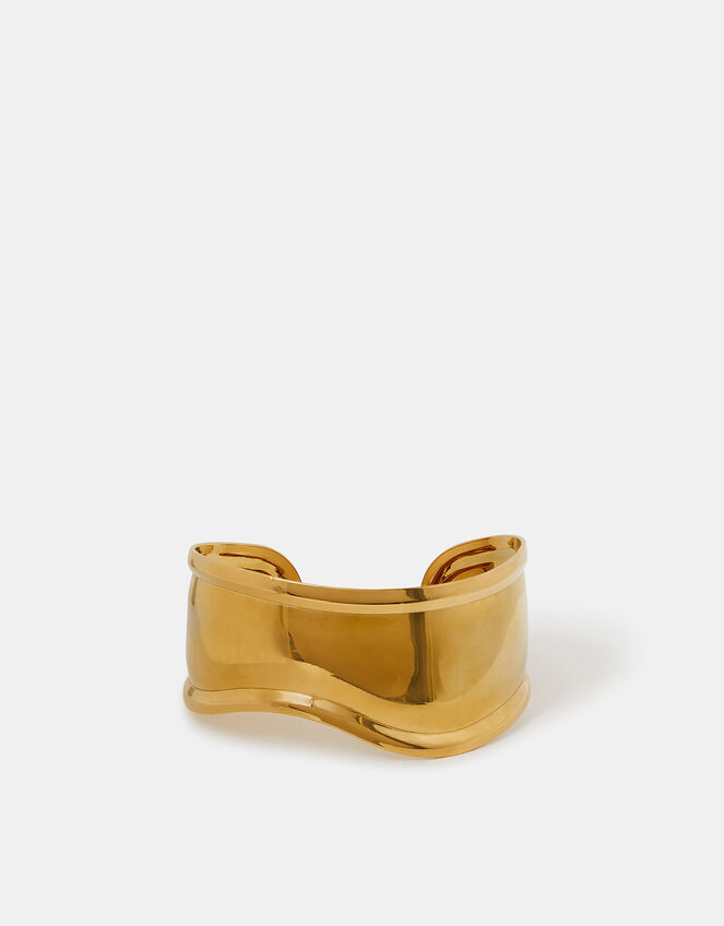 14ct Gold-Plated Sculptural Cuff Bracelet, , large