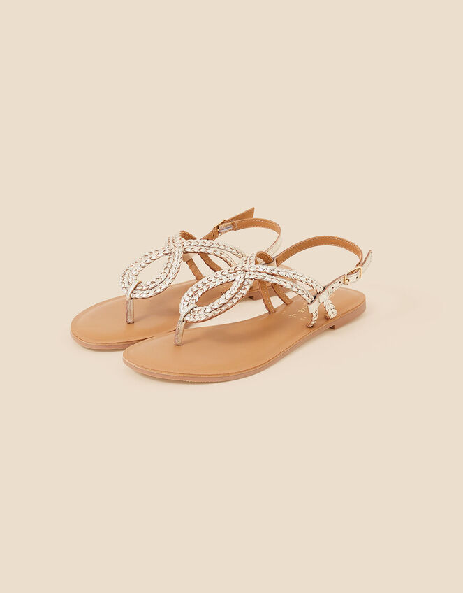 Plaited Loop Sandals , Gold (GOLD), large