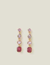 Mix Gemstone Drop Earrings Pink, , large