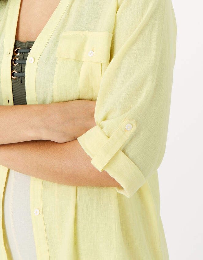 Long Sleeve Beach Shirt, Yellow (YELLOW), large