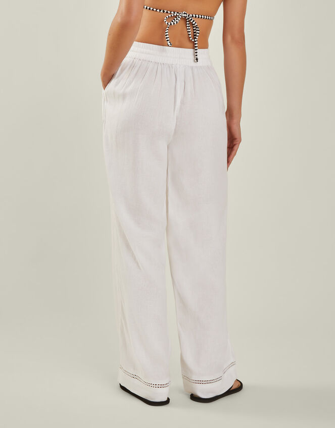 Wide Leg Beach Trousers, White (WHITE), large