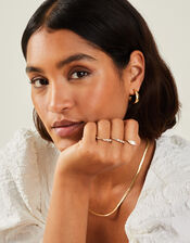 3-Pack Mini Gem Ring Set, Gold (GOLD), large