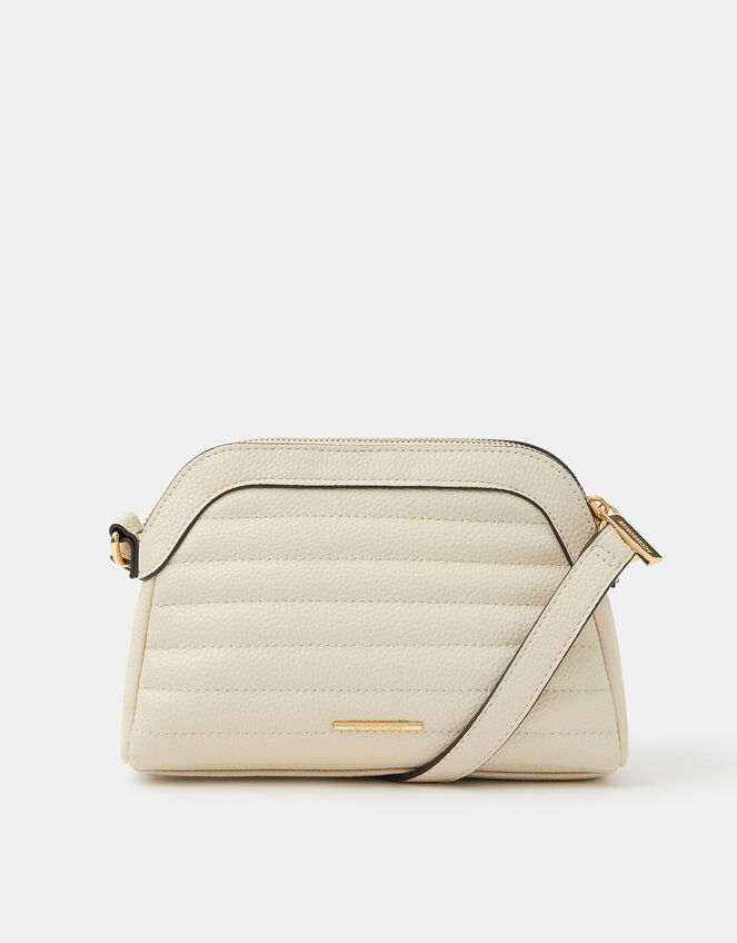 Quilted Crossbody Bag, Cream (CREAM), large