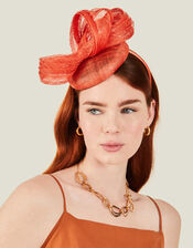 Peggy Pill Box Fascinator, Orange (ORANGE), large