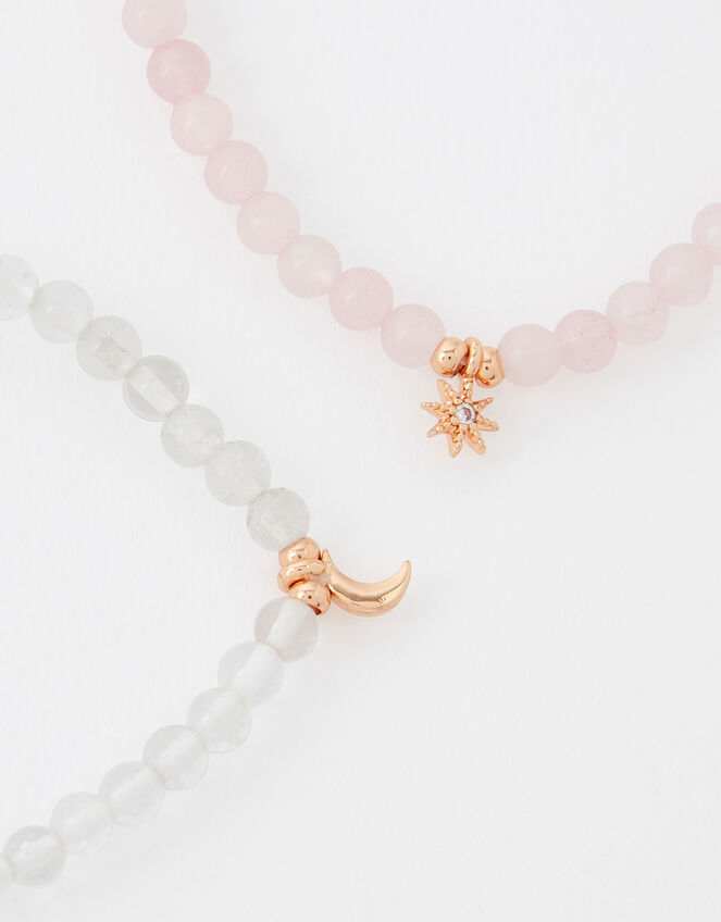 Healing Stones Bracelets - Rose Quartz and Clear Quartz, , large